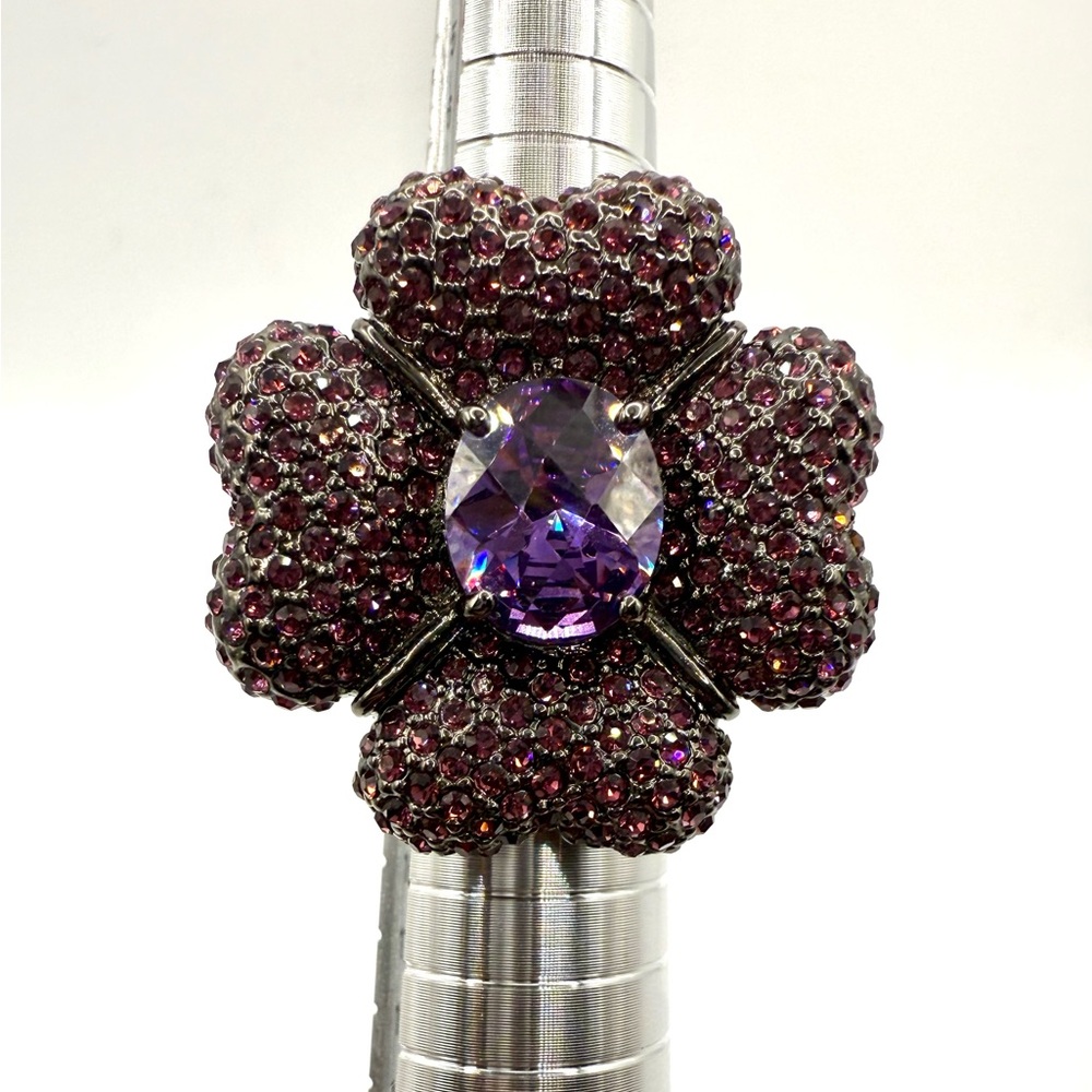 Joan Boyce Purple Floral Ring size 6